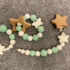 Silicone Pacifier Dummy Clip/Teething Rings